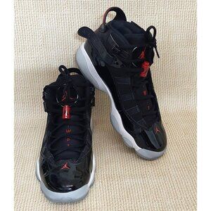 NIKE Air Jordan 6 Rings Youth Black & White Tennis Shoes Size 4.5Y 323419-063